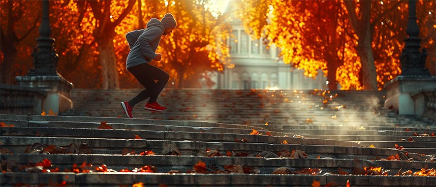 Freerunner on stairs